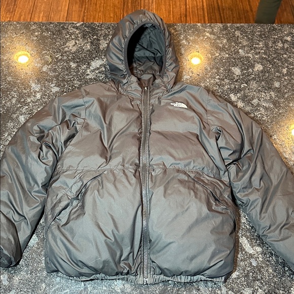 The North Face 550 Fill Down Hooded Reversible Puffer Jacket Youth Boys Size L - Picture 7 of 7
